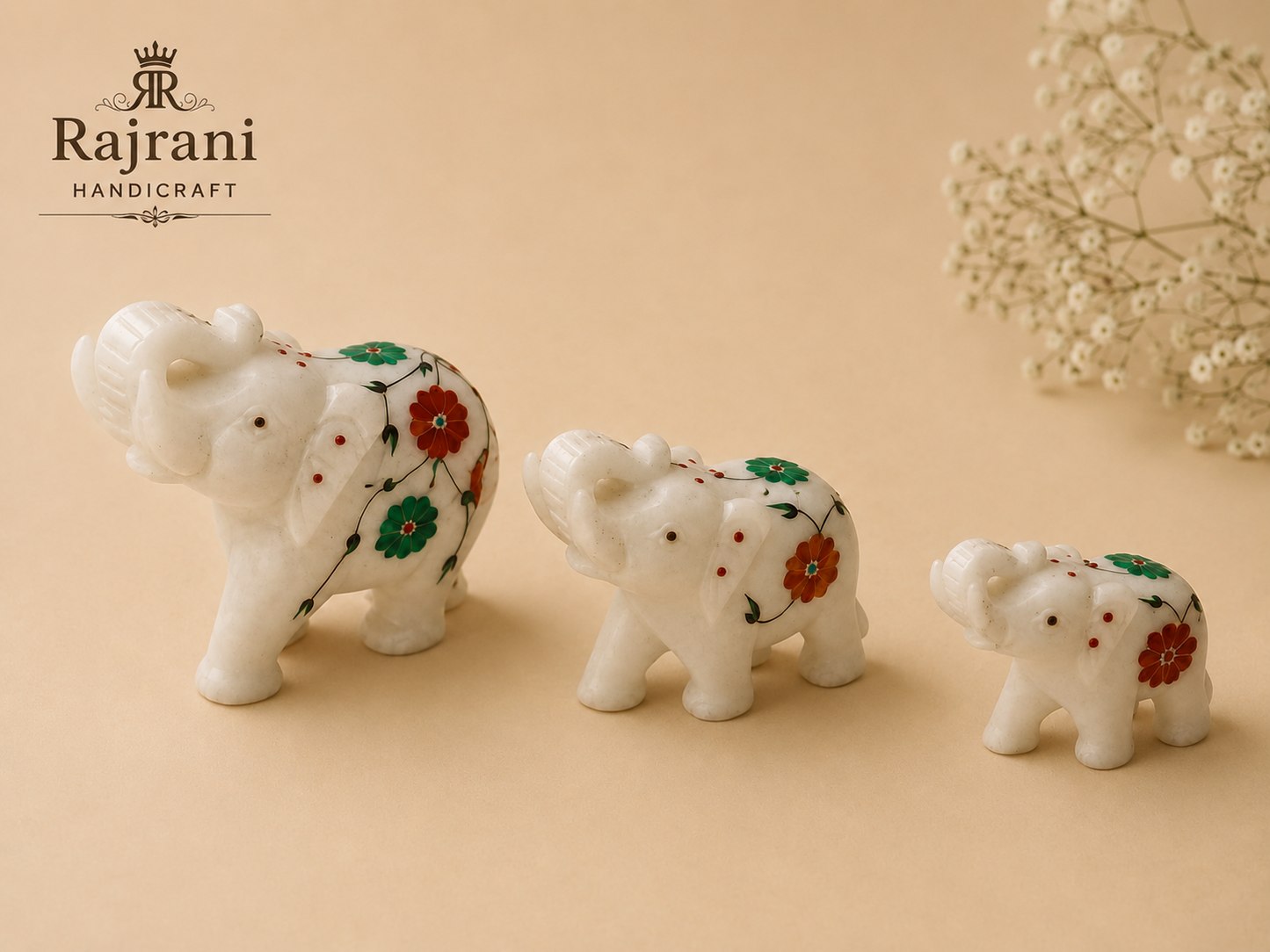 White Inlay Elephant